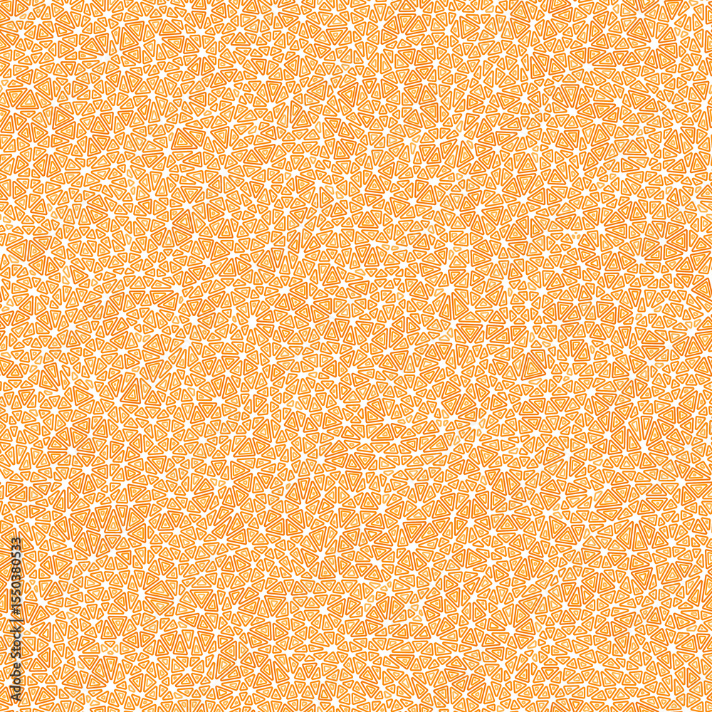 Poster abstract pattern of triangles. multiple repeated inner triangles. tiny shape size. one tone colored 