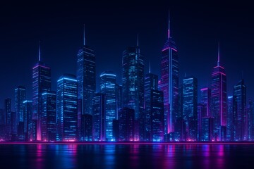 Obraz premium shanghai skyline at night