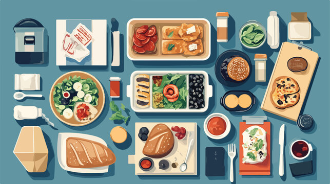 Modern Food Delivery Design Flat Vector Illustration