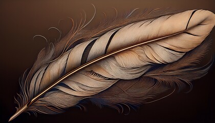 detailed drawing of a classic feather illustrating fine lines