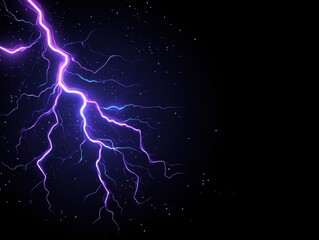 Lightning Striking Dark Background