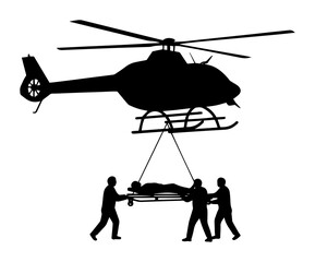 helicopter medical evacuation with wounded soldier