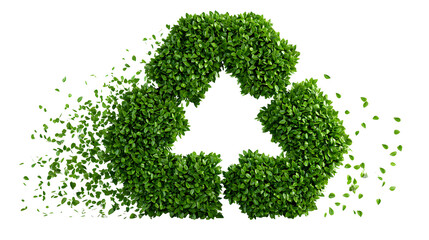 Eco-Friendly Recycle Symbol Made of Green Leaves