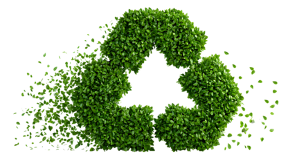 Eco-Friendly Recycle Symbol Made of Green Leaves