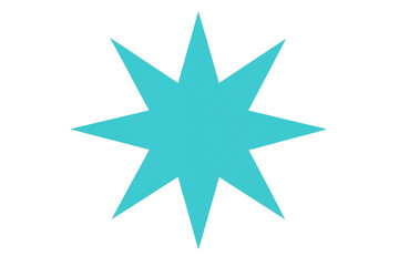 Obraz premium Eight-pointed star with a light blue fill color, isolated on a transparent background, ideal for graphic design projects