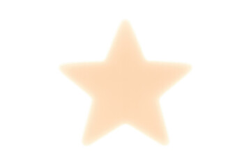 Obraz premium Glowing peach star with sharp edges, floating against transparent backdrop, perfect for minimalist design layouts