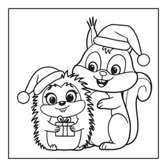 Bold & easy Cozy Christmas coloring book, black & white designs, line art vector illustration, coloring page, coloring book, holiday coloring book,  christmas, christmas vector, christmas line art