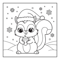 Bold & easy Cozy Christmas coloring book, black & white designs, line art vector illustration, coloring page, coloring book, holiday coloring book,  christmas, christmas vector, christmas line art