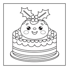 Bold & easy Cozy Christmas coloring book, black & white designs, line art vector illustration, coloring page, coloring book, holiday coloring book,  christmas, christmas vector, christmas line art