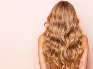 Naklejka premium Wavy Blonde Hair Against Pink