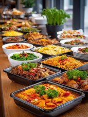 Obraz premium Catering buffet with delicious food offering various dishes