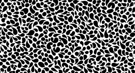 Obraz premium Abstract Black and White Teardrop Pattern Seamless Background