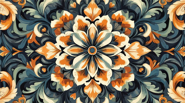 Elegant Digital Textile Design Ornament and Pattern for Fabric Printing