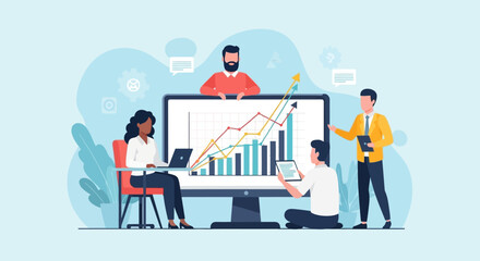 Teamwork, Collaboration, and Business Growth Achieving Success Together