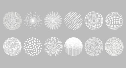Collection of Abstract Circular Patterns  Vector Graphic Design Elements