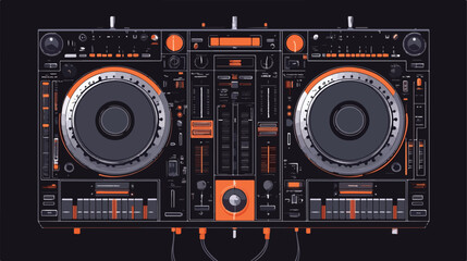 Professional DJ Music Mixer Isolated Flat Vector Illustration