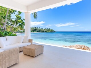 Naklejka premium Luxurious beachfront patio