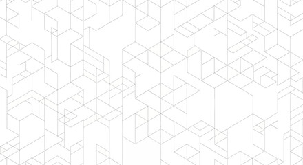 Obraz premium Abstract Geometric Pattern Seamless Vector Background of Interconnected Cubes and Triangles