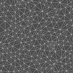 Vector seamless pattern. Compact shape size. Multiple repeated inner triangles. Black and white style. Repeatable pattern. Trending vector tiles. Seamless vector illustration.