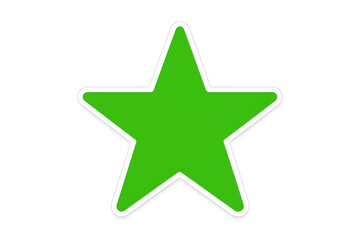 Obraz premium Simple green five-pointed star with white border on a transparent background, ideal for various graphic design projects
