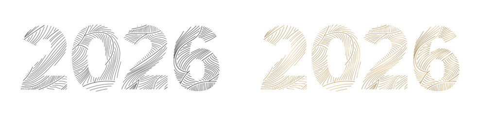 2026 AVEC LIGNES NOIRES ET DORÉES