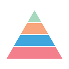 Triangle Pyramid Chart Template Diagram Graph. Level of Triangular Pyramid.