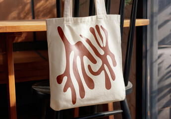 Tote Bag Mockup on Chair in Natural Light