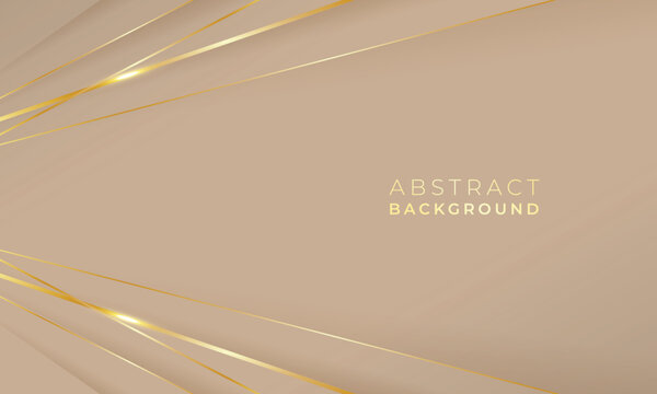 Stylish low poly golden lines lovely background design, blank space baige background