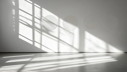 Obraz premium Light and shadow on a white wall