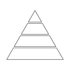 Triangle Pyramid Chart Template Diagram Graph. Level of Triangular Pyramid.