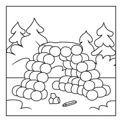 Bold & Easy Cozy winter coloring book pages, line art vector illustration, black and white designs, coloring book for all ages, coloring pages, winter, Whimsical illustration 