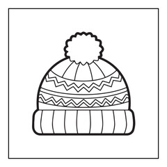 Bold & Easy Cozy winter coloring book pages, line art vector illustration, black and white designs, coloring book for all ages, coloring pages, winter, Whimsical illustration 