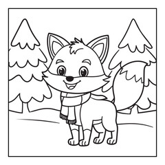 Bold & Easy Cozy winter coloring book pages, line art vector illustration, black and white designs, coloring book for all ages, coloring pages, winter, Whimsical illustration 