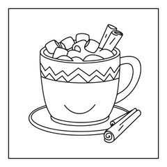 Bold & Easy Cozy winter coloring book pages, line art vector illustration, black and white designs, coloring book for all ages, coloring pages, winter, Whimsical illustration 