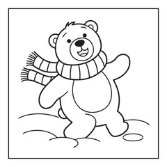 Bold & Easy Cozy winter coloring book pages, line art vector illustration, black and white designs, coloring book for all ages, coloring pages, winter, Whimsical illustration 