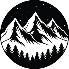 Obraz premium Silhouette of a Mountain Range