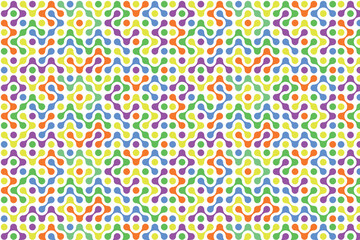 Abstract seamless pattern of connected dots, metaball. Modern bright pattern of circles, dots. Vector illustration.	