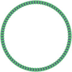 Vibrant green and purple fuzzy circle border design