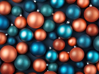 Christmas balls on dark background