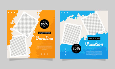 Travel social media web banner post template