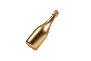 A gold bottle with a gold cap