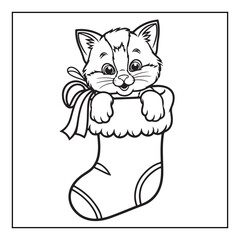 Bold & Easy Cute Christmas coloring book pages, line art, victor illustration, christmas, black and white designs, bold & easy coloring book, bold & easy coloring pages