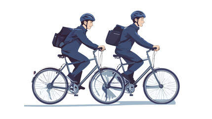 Obraz premium Exploring England: Couple Cycling in the Countryside