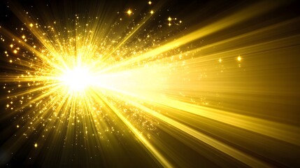 Golden Light Burst Sparkle Background Radiance