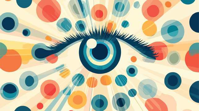 Color Blindness Illustration Showing How Eyesight Works Flat Vector