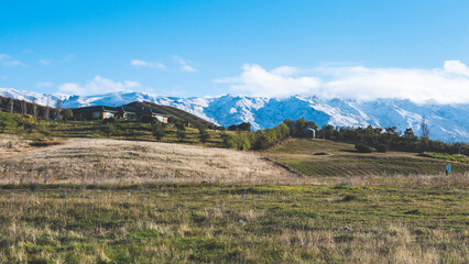 Beautiful central otago new zealand scenery sunny landscape hills mountains