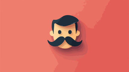 Father Mustache Icon Flat Vector Illustration