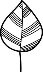 Leaf with Striped Pattern Doodle