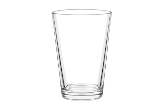 Photorealistic empty pint glass standing on a transparent background, perfect for showcasing beverages or designs
