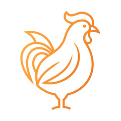 Stylized orange rooster icon with a clean and modern design